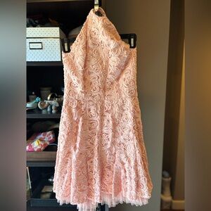 Light pink halter top mini dress
